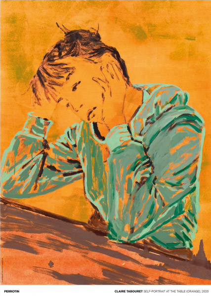 CLAIRE TABOURET - SELF-PORTRAIT AT THE TABLE (ORANGE) - POSTER STANDARD